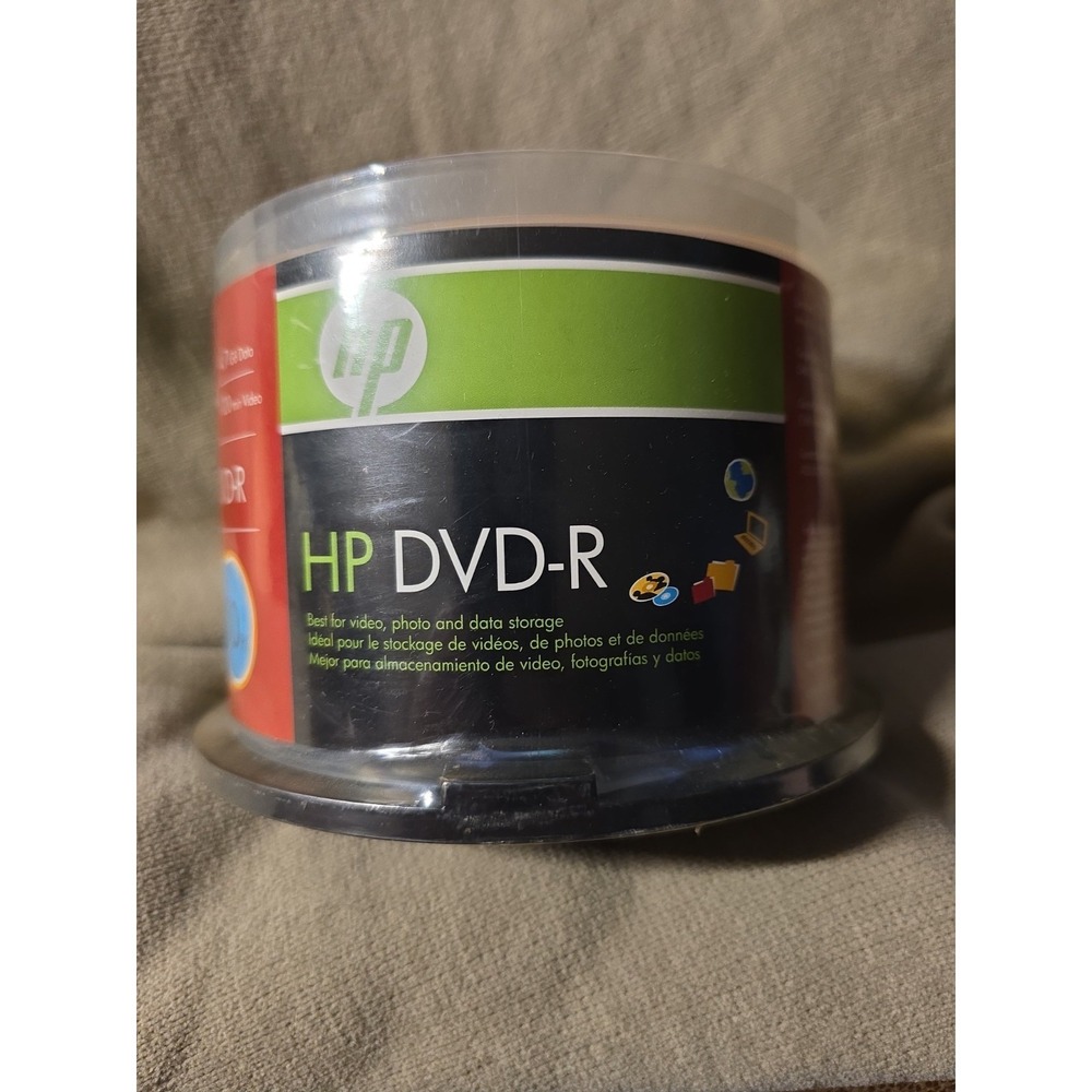 HP DVD-R Spindle 50 Pack 16X 4.7GB Data 120 Minute Video New Sealed Pack